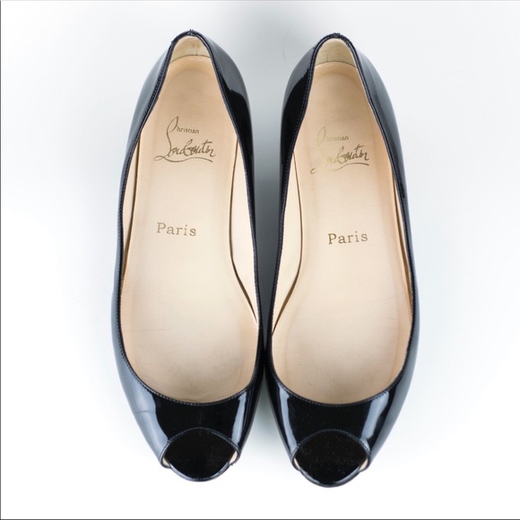 Christian Louboutin Shoes - Christian Louboutin “Mumbai” Patent Peep Toe Flats